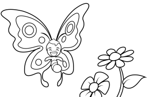 Разукрашка бабочка