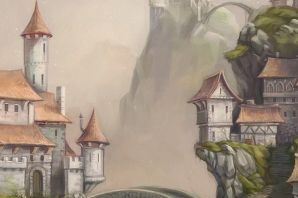 Замок на горе рисунок