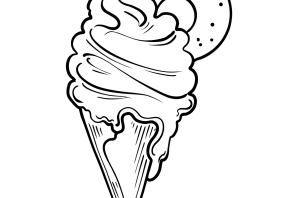 Раскраска мороженое рожок