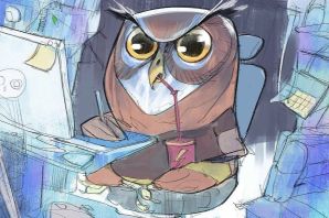 Смешная сова рисунок