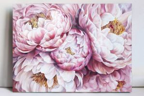 Пионы рисунок акрилом