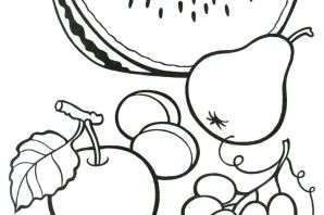 Осенние фрукты раскраска