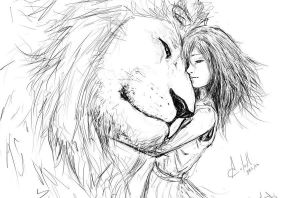 Эскиз два львенка