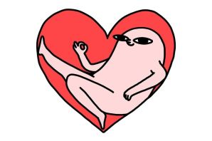 Сердечко рисунок с глазами