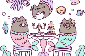 Сидящий котик рисунок