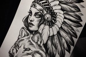 Индеец рисунок