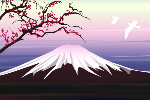 Японский пейзаж рисунок