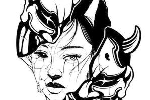 Японский демон эскиз