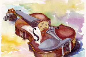 Скрипка нарисованная