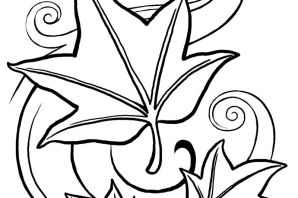 Осенний лист раскраска