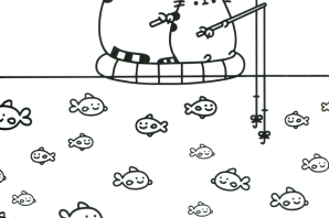 Раскраска кошка пушин