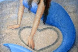 Русалка на камне рисунок