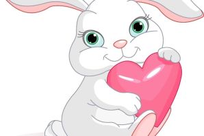 Раскраска зайка с сердечком