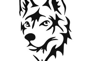 Трафарет волка