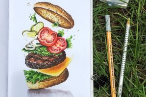 Рисунки для скетчбука еда