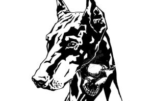 Эскиз доберман на ногу