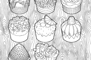 Раскраски антистресс еда