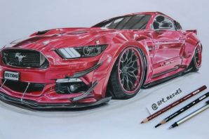 Форд мустанг рисунок