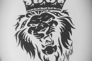 Лев с короной эскиз