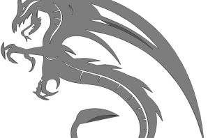 Дракон трафарет