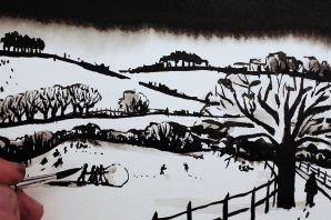 Пейзаж углем