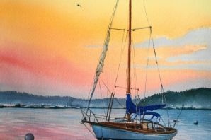 Пейзаж корабль