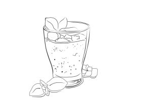 Раскраска коктейль