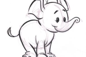 Слоник рисунок легкий