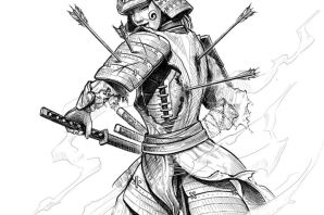 Самурай раскраска