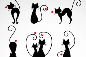 Кот силуэт рисунок