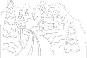 Лес трафарет