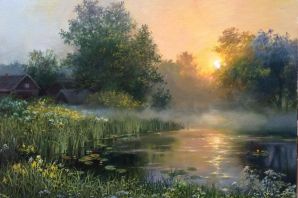 Тихое утро рисунок