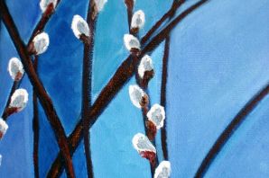 Ветка вербы рисунок