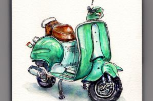 Мопед рисунок