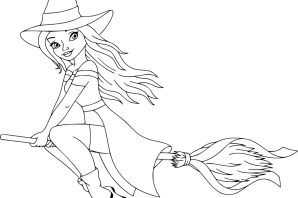 Ведьма раскраска
