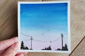 Пейзаж ручкой