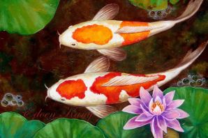 Карпы кои рисунок