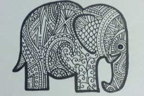 Трафарет слоник