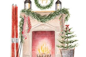 Нарисованный камин