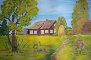 Легкий рисунок деревни