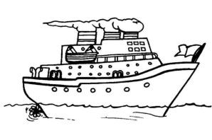 Пароход раскраска