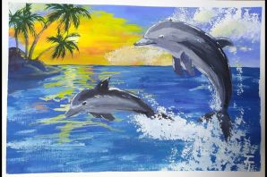 Нарисованный дельфин