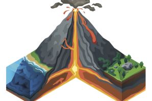 Вулкан рисунок