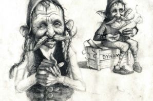 Гном злой рисунок