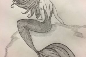 Русалка нарисованная