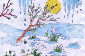 Март детские рисунки