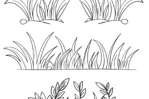 Трава раскраска