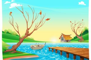 Озеро рисунок