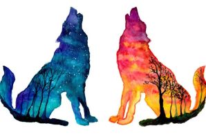 Красный волк рисунок