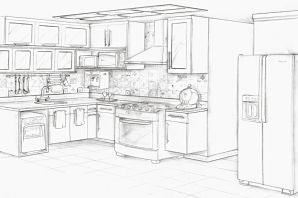 Кухня раскраска